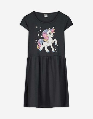 Kleid - Print - dunkelgrau Kleid - Print - dunkelgrau