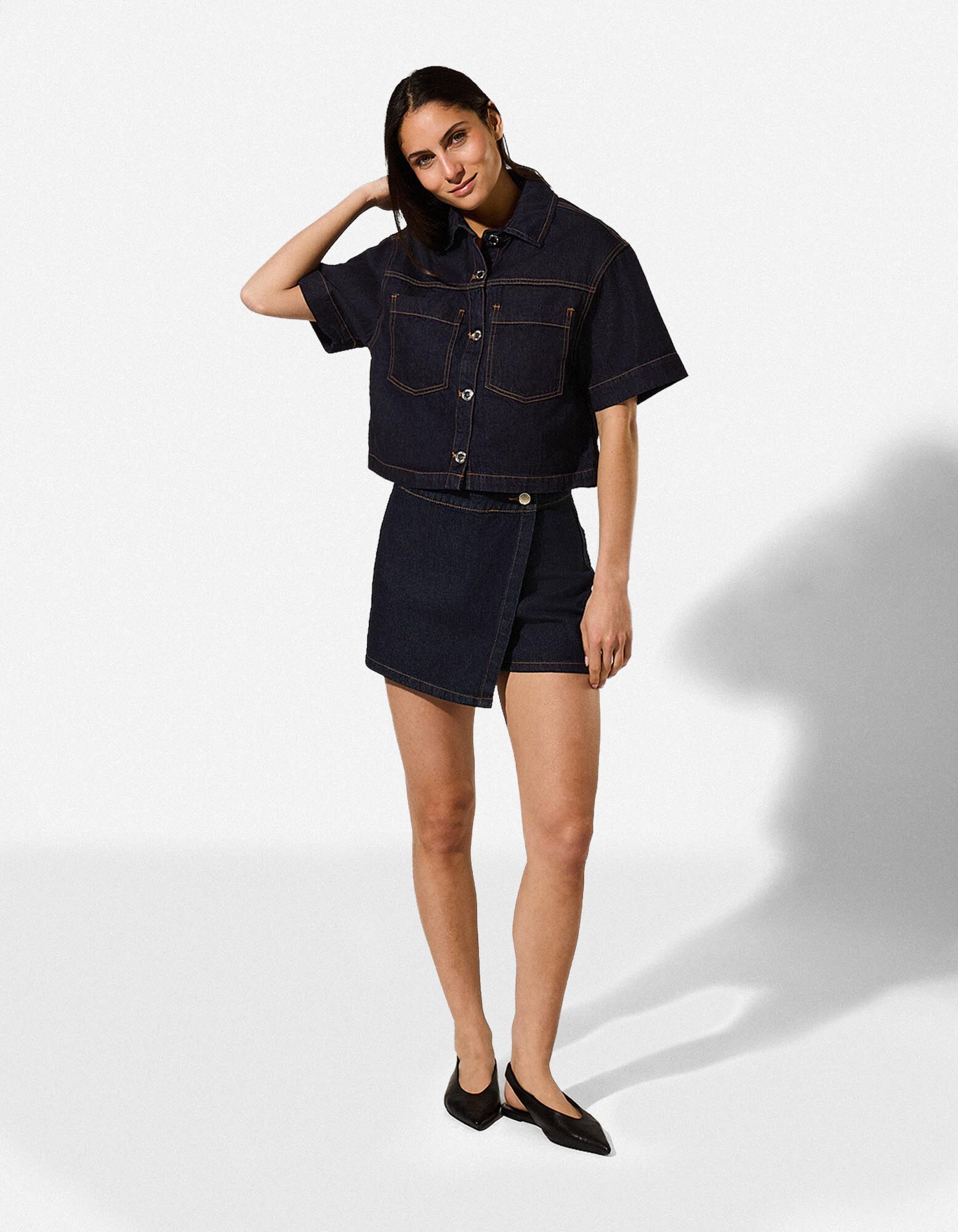 Skort - donkerblauw denim - Donkerblauw