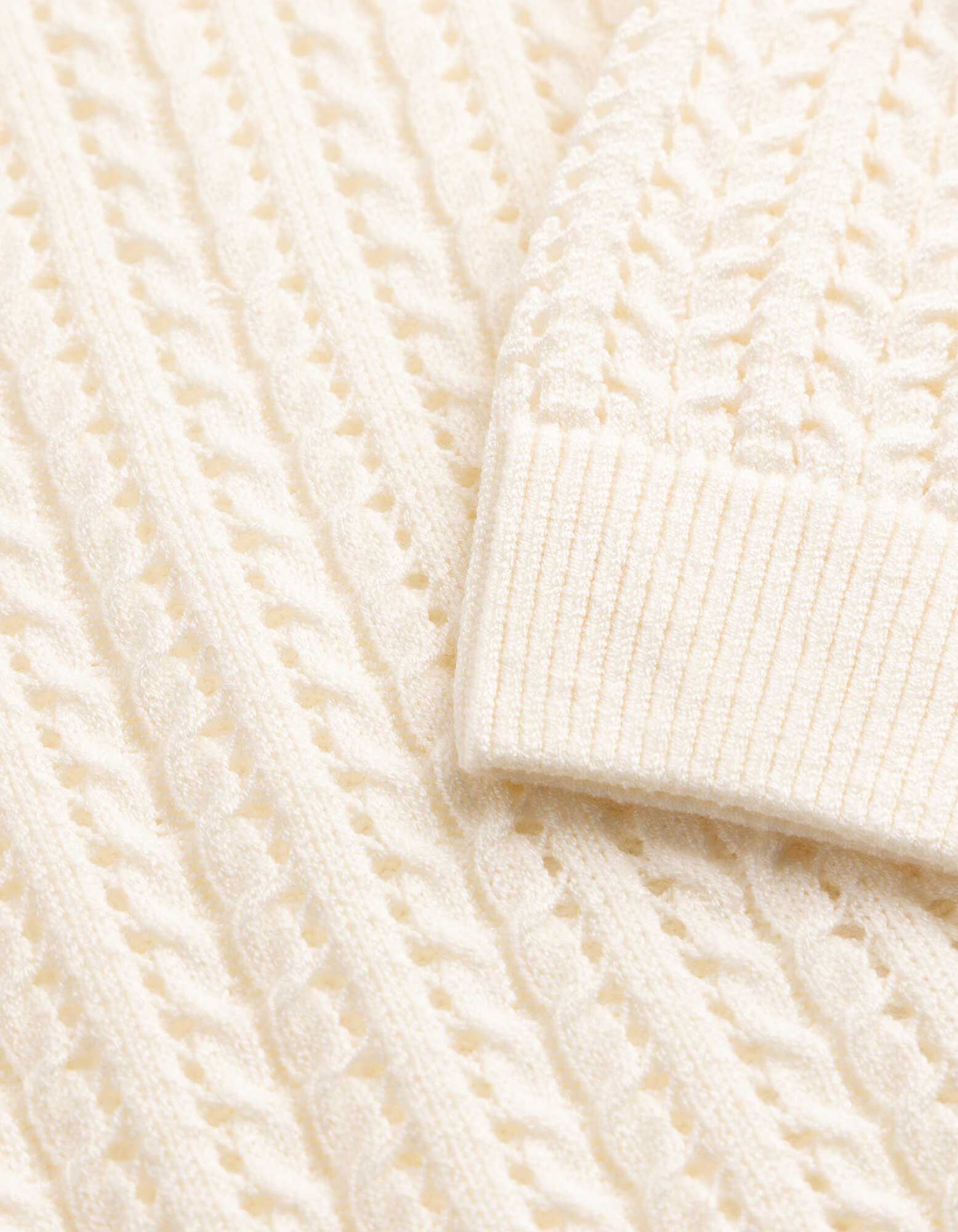 Pullover - Lochstrick - wei&szlig;