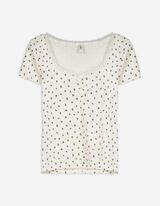 T-shirt - Met kant - wit