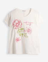 T-Shirt - Stickerei - Wei&szlig;