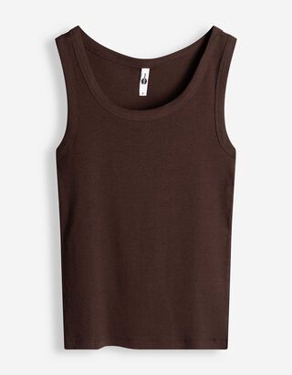 Top - Rippenstruktur - dunkelbraun