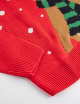 Strickpullover - Christmas - rot