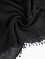 Foulard - Frange alle estremit&agrave; - nero