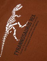 koszulka z długim rękawem - Dinozaur - ciemny brazowy