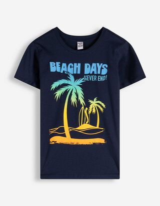 Shirt - Frontprint - Dunkelblau