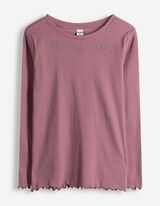 Bluză de corp cu m&acirc;necă lungă - Pietricele decorative - Mov inchis