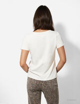 T-Shirt - Glitzerprint - weiß