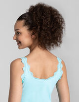 Trumpa palaidinė - Nėrinių apvadas - turkis