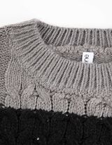 sukienka dzianinowa - z cekinami - szary