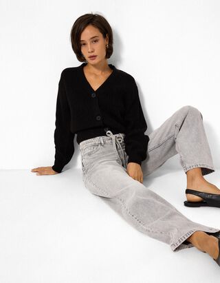 Jeans - Straight Fit - Grau