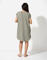 Abito blusato - Mussola - verde