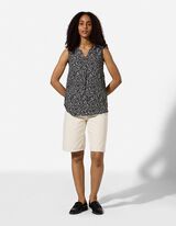 Blusentop - Allover-Print - Schwarz
