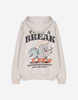 Mikina s kapucňou - Zadný výtlačok - bezova