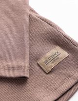 Langarmshirt - Feinripp - Dunkelbraun