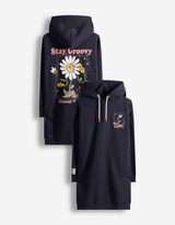 Kleid - R&uuml;ckenprint - dunkelblau