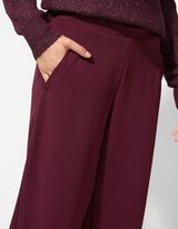 Nohavice teplákového strihu - Wide Fit - tmavofialova