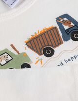 Set aus langärmeligem Body, Hose und Mütze - Geschenkset - weiß