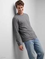 Tričko s dlh&yacute;mi ruk&aacute;vmi - Oversized Fit - Tmavosiv&aacute;