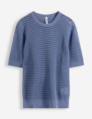 Strickpullover - Baumwoll-Mix - dunkelblau