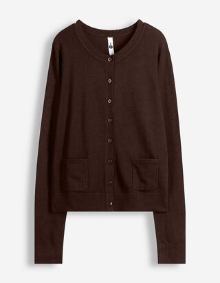 Strickjacke - Knopfleiste - Dunkelbraun
