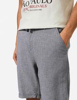 Short chino - Chin&eacute; - Bleu fonc&eacute;