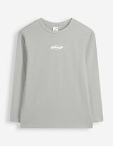 Langarmshirt - Frontprint - Hellgr&uuml;n