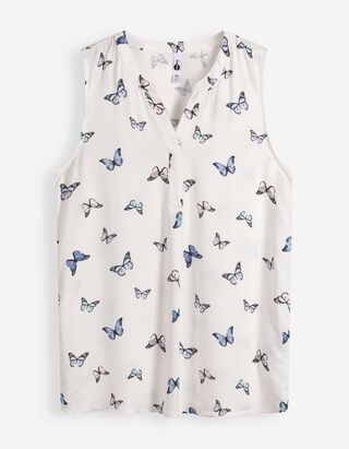 Blusentop - Allover-Print - Off-White
