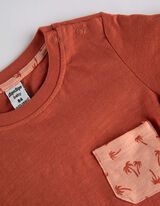 T-shirt - Borstzak - donkerrood