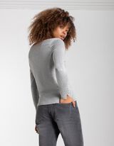 Pulover - Amestec viscoză - Gri