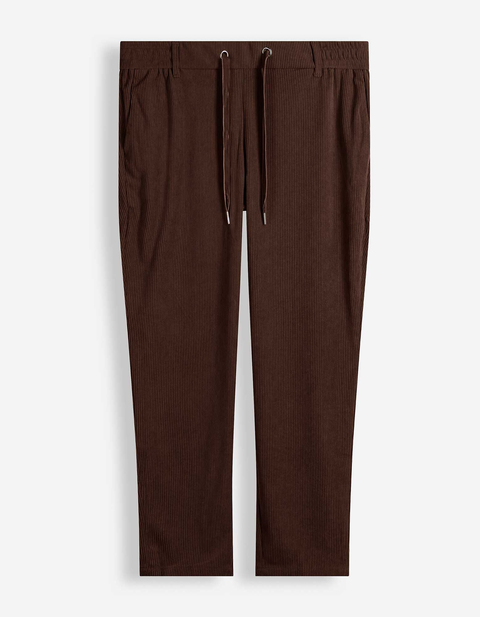 Cordhose - Elastischer Bund - Braun