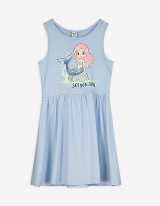 Kleid - Ärmellos - hellblau Kleid - Ärmellos - hellblau