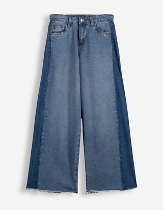 Jeans - Kontrasteins&auml;tze - blau