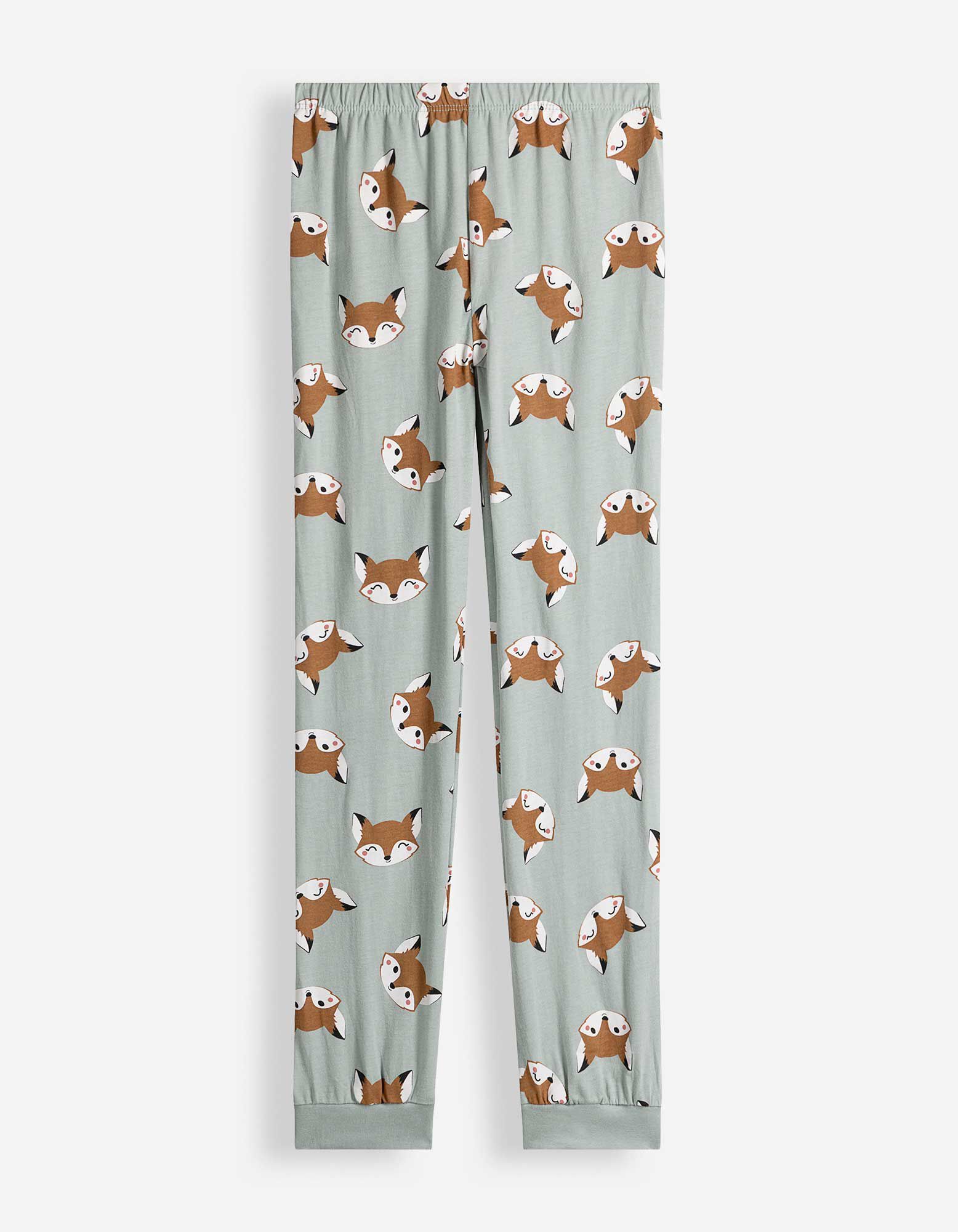 Pyjama set van shirt en broek - Print all-over - Mintgroen