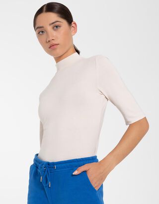 T-shirt - Viscose m&eacute;lang&eacute;e - blanc