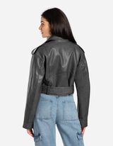 ramoneska - w znoszonym stylu - ciemny szary