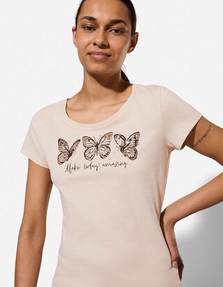 T-Shirt - Print - Beige