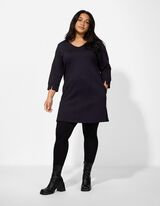 Kleid - Allover-Print - schwarz