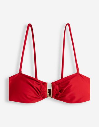 Bikinitop - Metallic-Details - Rot