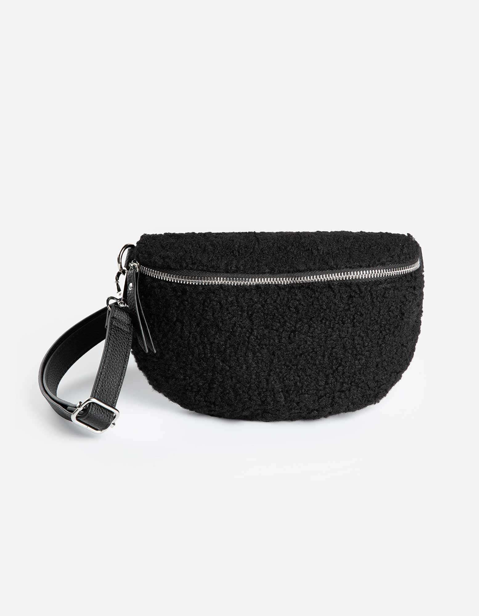 Bauchtasche teddyfell schwarz clearance