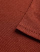 T-Shirt - Rippenstruktur - braun