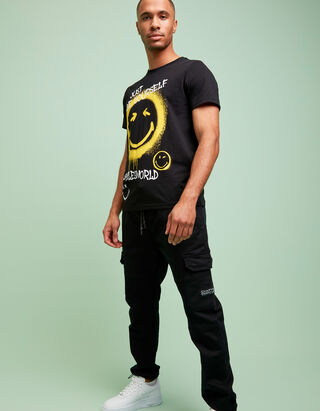 Pantalon cargo - Teneur en stretch - Noir