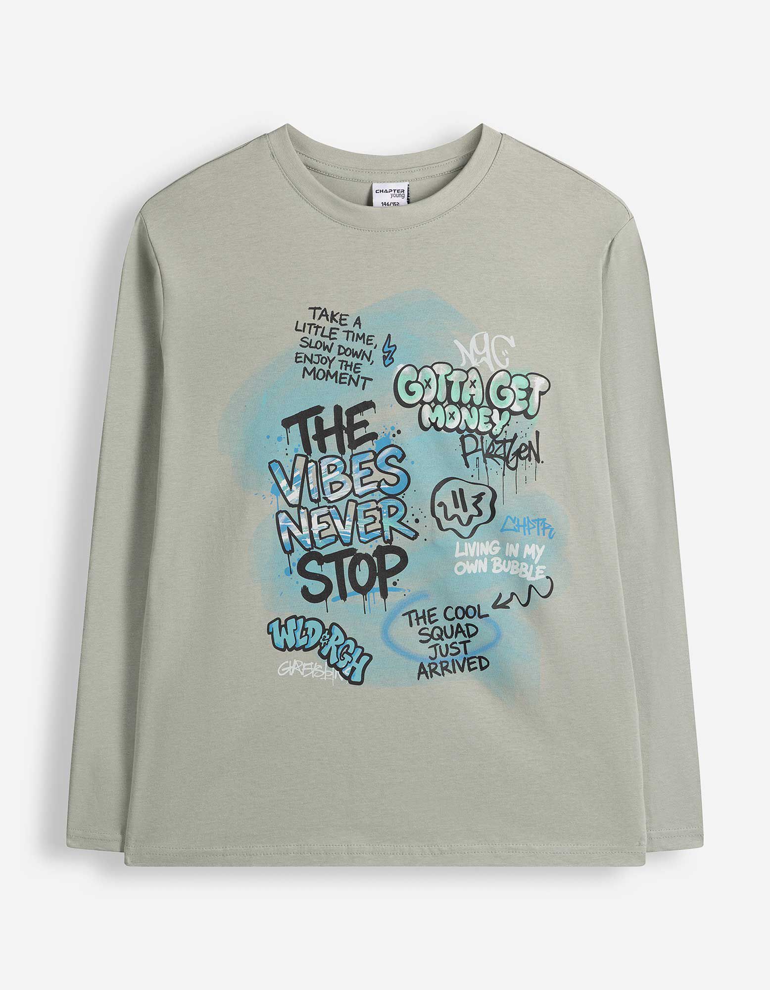 Longsleeve - Voorkantprint - Lichtgroen