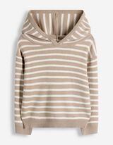 Hoodie - Feinstrick - beige