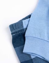 Pyjama Set aus Shirt und Hose - Mustermix - hellblau