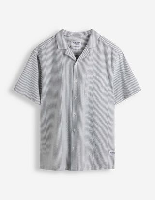 Hemd - Seersucker - hellgr&uuml;n