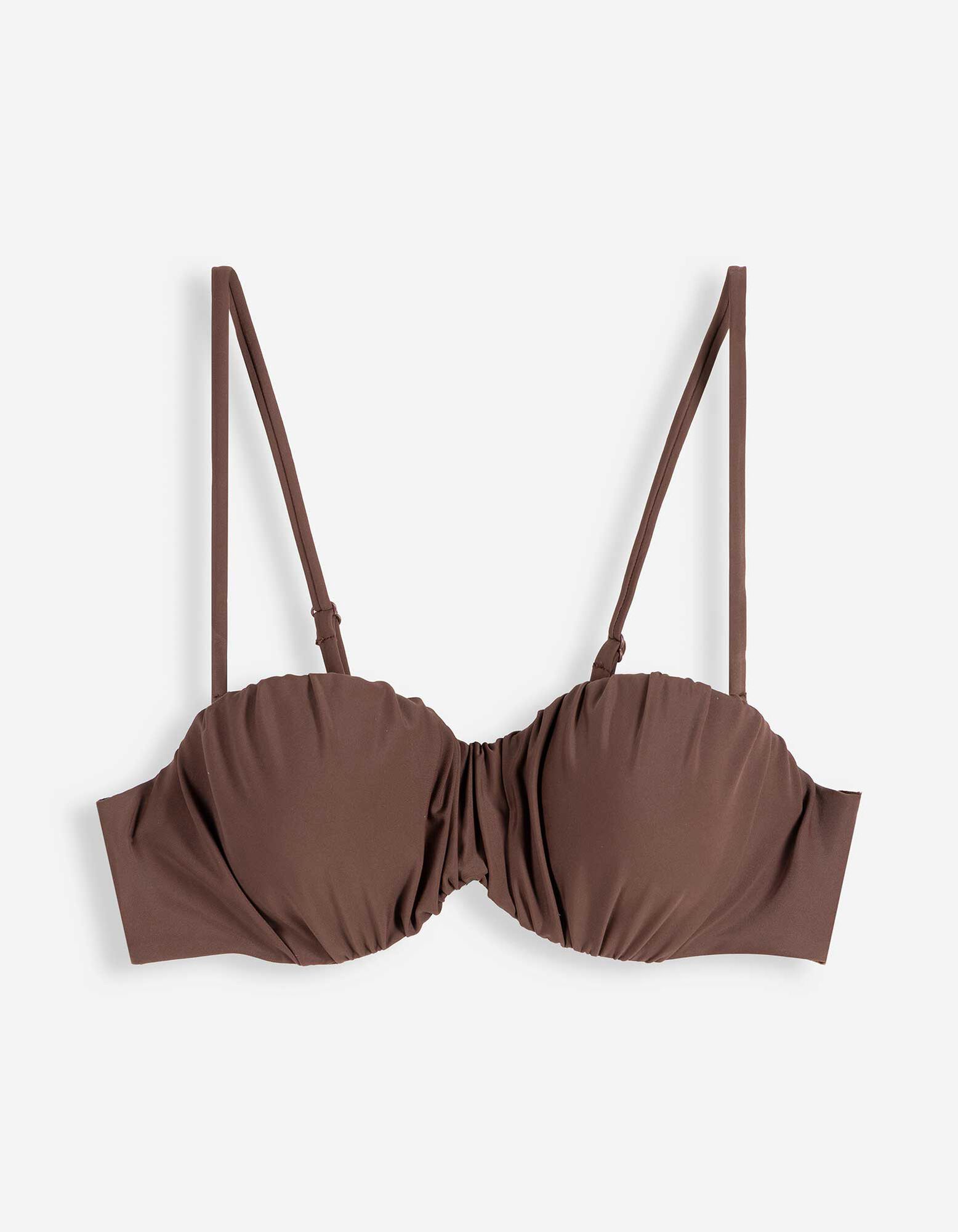 Haut de bikini - Bretelles ajustables - Brun