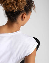 T-shirt - Message imprim&eacute; - blanc