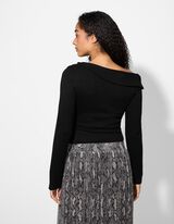 Hosszú ujjú felső - Nyitott vállú - fekete