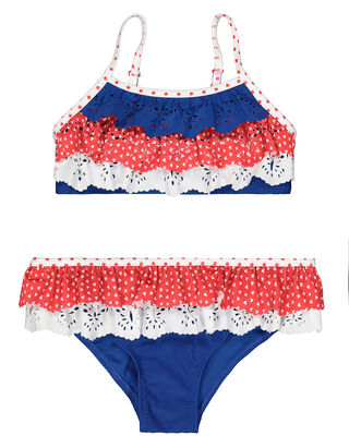 M&auml;dchen Bikini mit R&uuml;schenbesatz